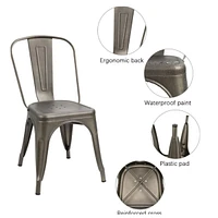 Chaise de salle à manger en métal Heavenly Collection, ENSEMBLE DE 2
