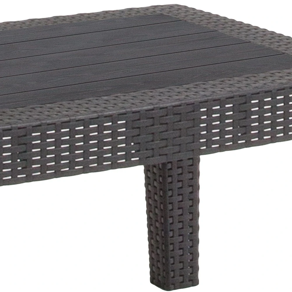 Light Gray Faux Rattan Coffee Table