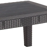 Light Gray Faux Rattan Coffee Table