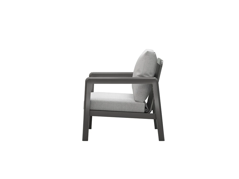 Ensemble Sectionnel de Patio en Aluminium Boston, Gris