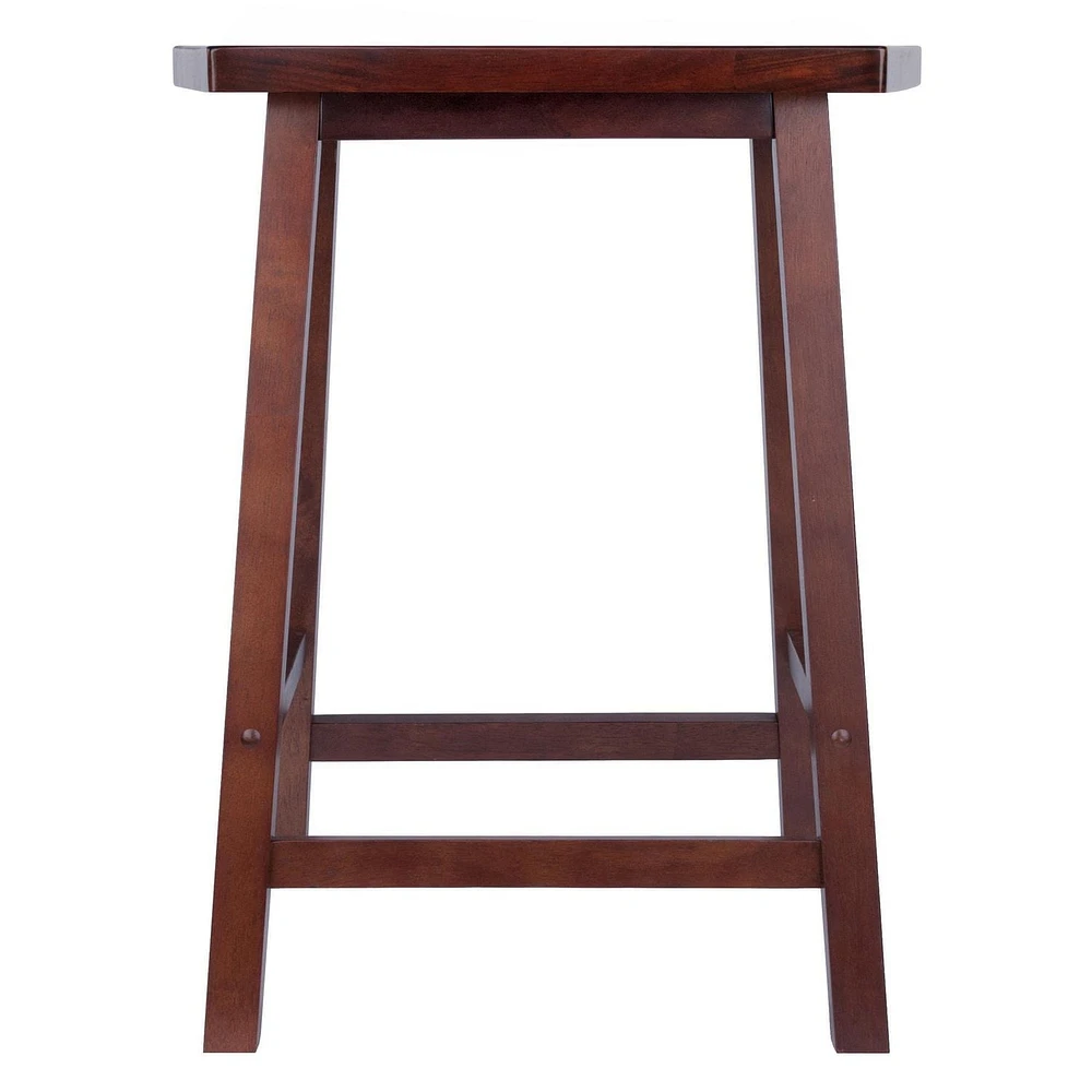Tabouret de comptoir Katashi 24 po en forme d'éventail fini noyer