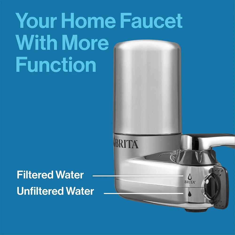 Système de filtration d’eau sur robinet Brita, fini chromé Système de filtration
