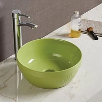 American Imaginations 14.09-in. W Above Counter Olive Bathroom Vessel Sink For Wall Mount Wall Mount Drilling AI-28021