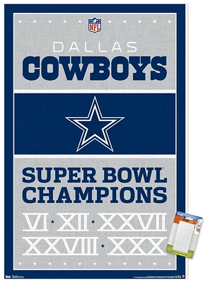 NFL Dallas Cowboys - Champions 13 Wall Poster, 22.375" x 34"