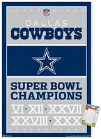 NFL Dallas Cowboys - Champions 13 Wall Poster, 22.375" x 34"