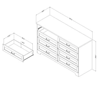 Commode 8 tiroirs de la collection Prairie South Shore