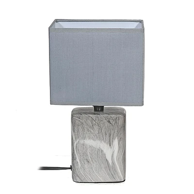 Lampe De Table En Céramique Avec Ombre (Marbre De Dalle) (Gris)