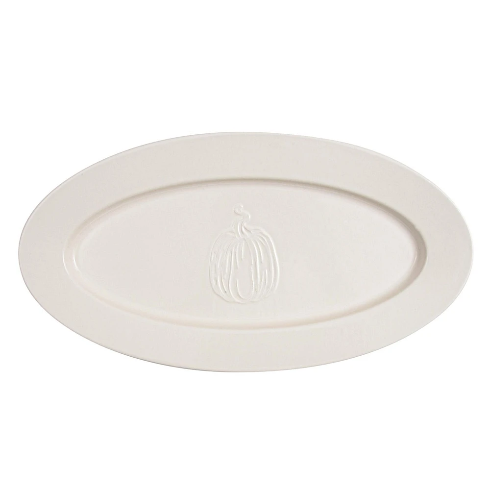 WAY TO CELEBRATE EMBOSSED STONEWARE SERVING PLATTER