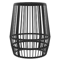 Table d’appoint en osier pour patio HOMETRENDS – Noir Antirouille, tous les temps
