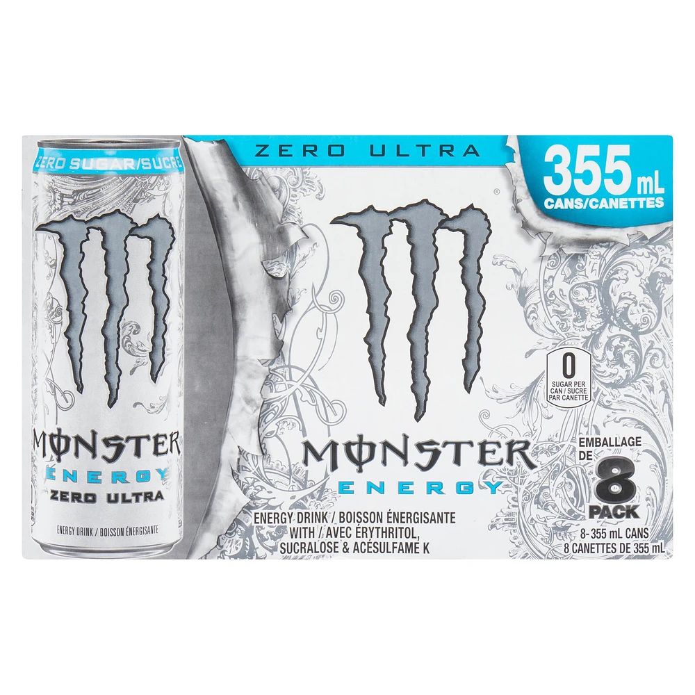 MONSTER ENERGY Ultra Zero, 355mL, 8 Pack, 355mL, 8 Pack <br>56¢/100mL