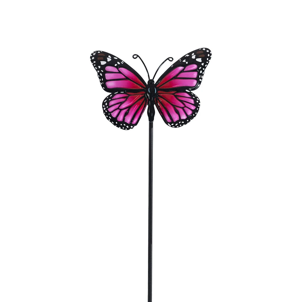 PIEU PAPILLON ROSE EN MÉTAL HOMETRENDS