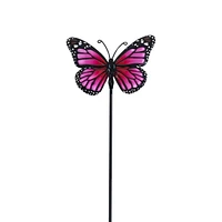 PIEU PAPILLON ROSE EN MÉTAL HOMETRENDS