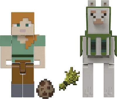Figurines Alex et Llama Minecraft