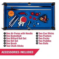 Table de jeu combinée de 48 po, billard, hockey sur slide, baby-foot, tennis de table, basket-ball, table multi-jeux par MD Sports