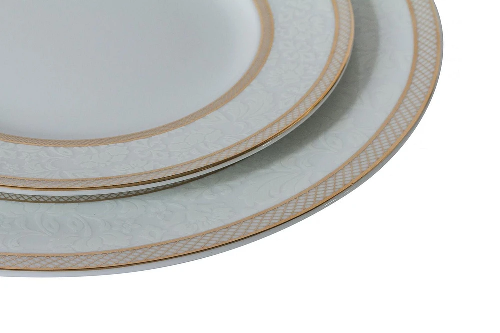 Assiette à Beurre & Pain Doré Dentelle Florale 16 cm lot de 6