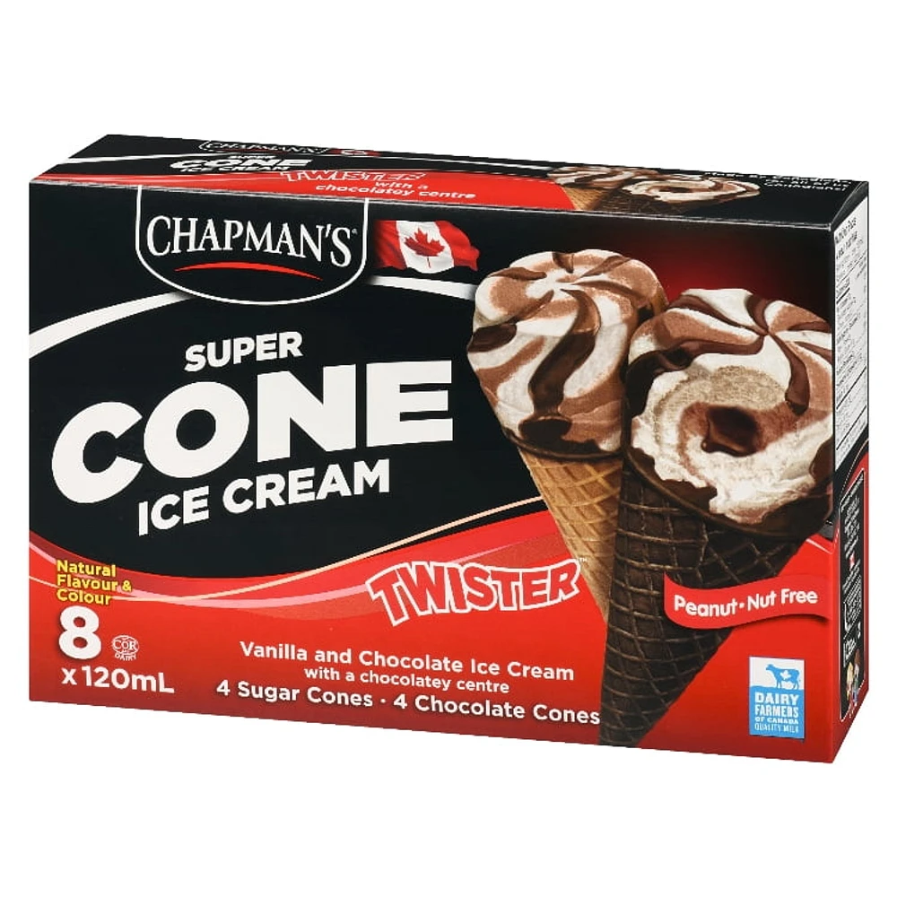 Chapman's Super Cone Twister centre chocolaté CHAP CHOC TWISTER
