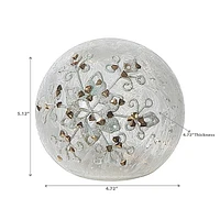 Orbe En Verre Flocon De Neige À Paillettes Givrées