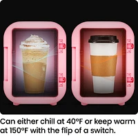 Mini-réfrigérateur portable ICEMAN avec 6 canettes de 355 ml (12 oz), refroidit et chauffe, prise pour voiture incluse - Rose, Nouveau
