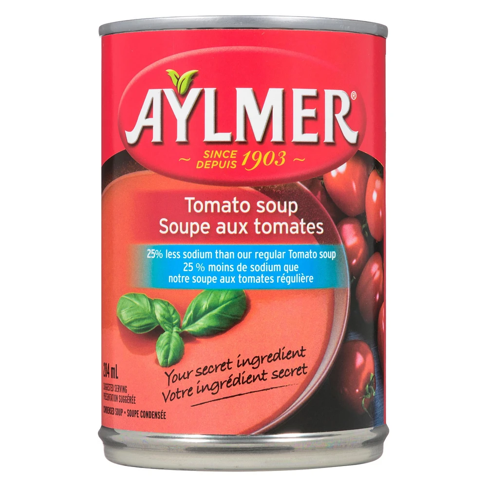 Aylmer soupe aux tomates moins de sodium Soupe tomate moins de sodium