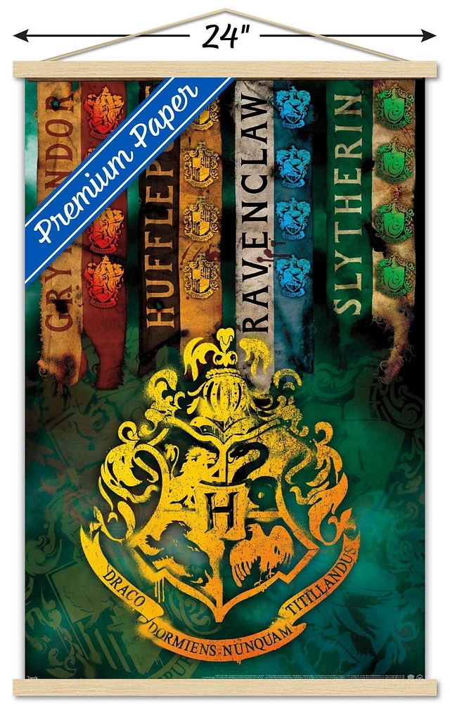 The Wizarding World: Harry Potter - House Crests Wall Poster, 14.725" x 22.375"