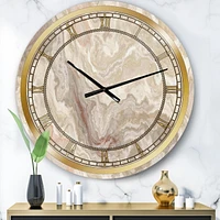 Designart Onyx Blanc Marbre Blanc Naturel horloge murale