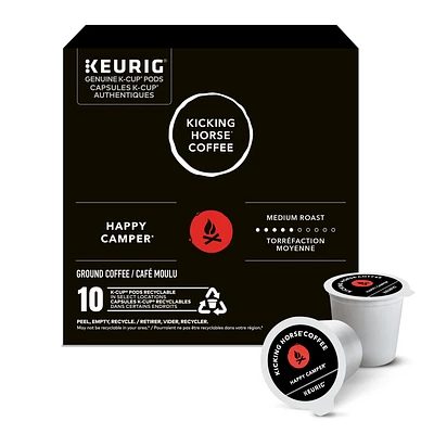 Kicking Horse Happy Camper, Medium Roast, K-Cup Coffee Pods, 10 Count, 10 Count