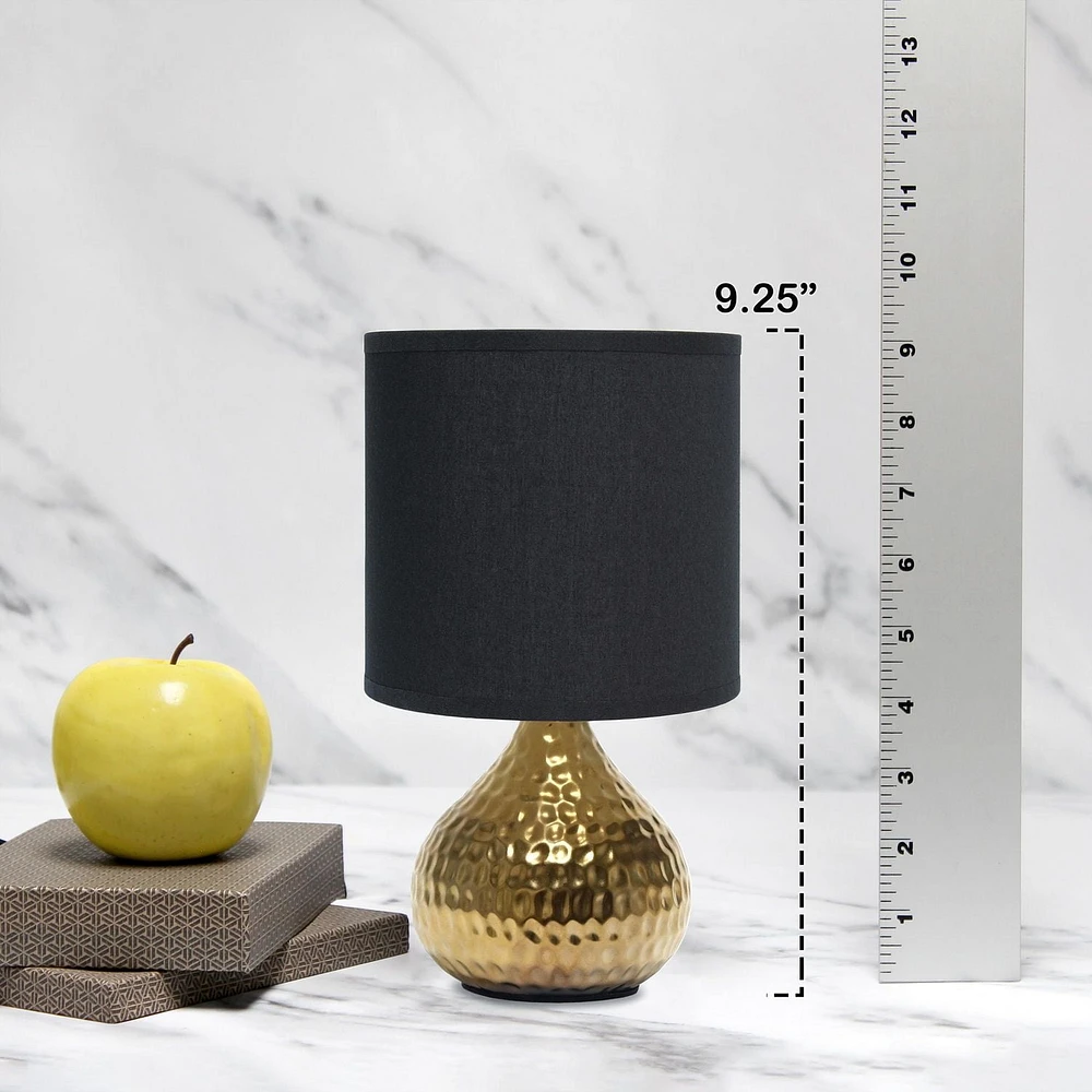 Simple Designs Mini lampe de table or martelé