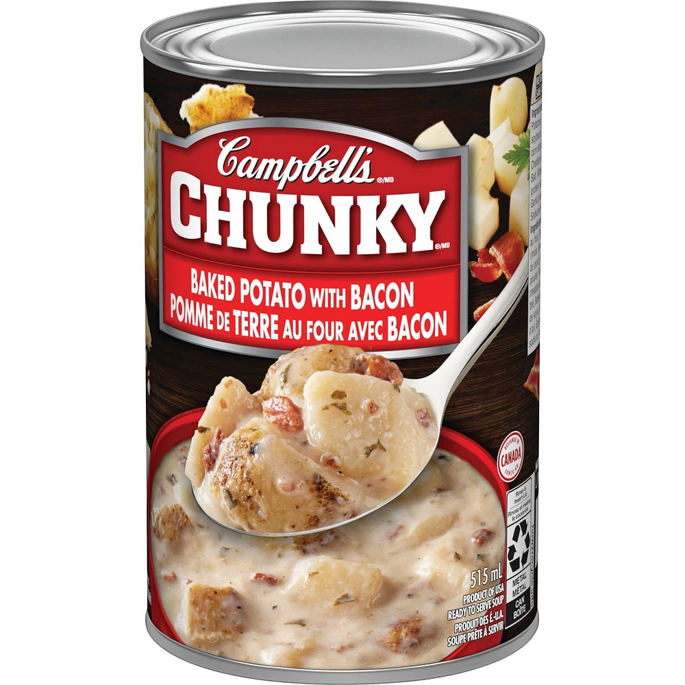 Campbell's® Chunky® Baked Potato with Bacon Ready to Serve Soup, Shelf Stable, Campbell's Chunky Baked Potato with Bacon Ready to Serve Soup 515 mL
