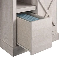 Ameriwood Home Knox County Single Pedestal Computer Desk, Rustic White