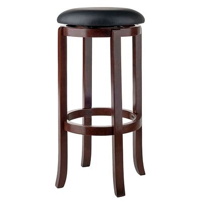 Winsome Tabouret de bar à siège pivotant Walcott, noir et noyer