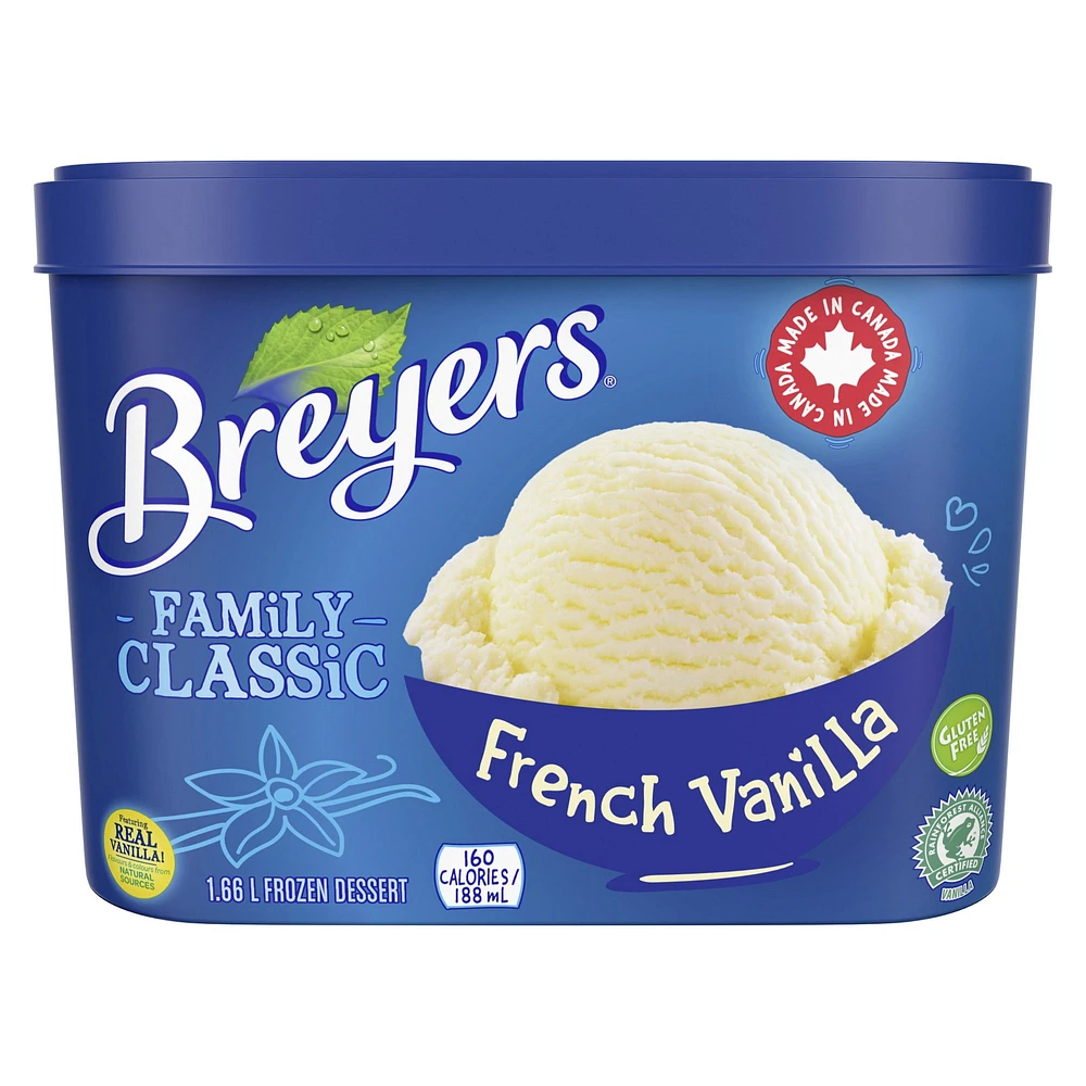 Breyers Family Classic French Vanilla Frozen Dessert, 1.66 L Frozen Dessert