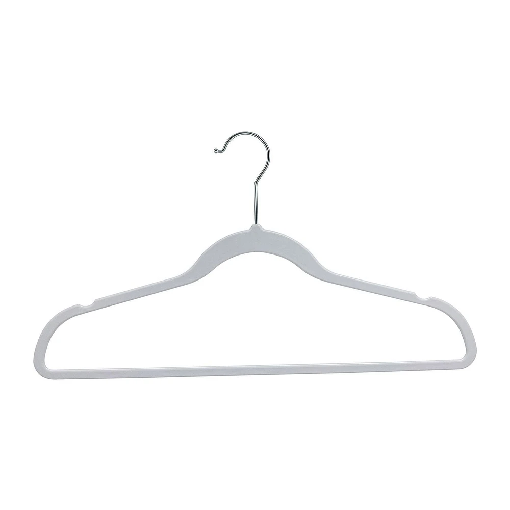 Lot de 10 cintres Slimeline, cintres en plastique non velours pour vêtements, couleur blanche Cintre en plastique sans velours
