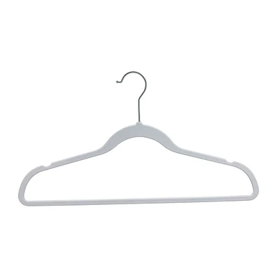 10PK Slimeline hanger, Non-Velvet Plastic Hangers for Clothes, white color, Non-Velvet Plastic Hanger 10pack