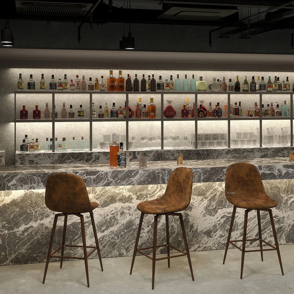 Ensemble de 2 tabourets de bar pivotants contemporains Homy Casa - Tabourets de bar ergonomiques rembourrés pour îlot de cuisine et salle à manger