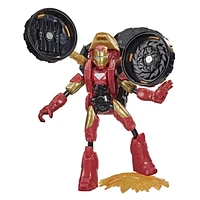 Marvel Bend and Flex, Flex Rider Iron Man figurine articulée flexible de 15 cm avec moto 2 en 1, pour enfants à partir de 4 ans