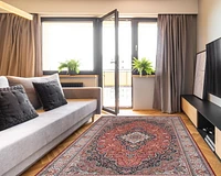 Tapis Emerald Myer ivoire & or de 6 pi 7 po x 9 pi 7 po