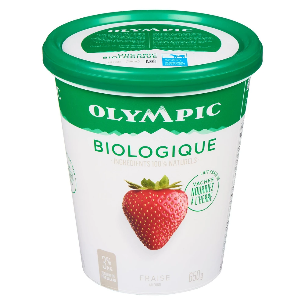 Olympic Yogourt Biologique Fraise 3 %