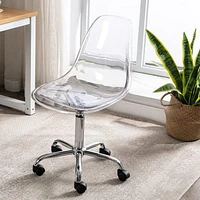 Heavenly Collection Acrylic Office Chair, Clear Office Chair, Acrylic Desk Chair, Acrylic Adjustable Chair, Adjustable Office Chair, Acrylic Swivel Chair, Clear Chair with Wheels, Office Chair