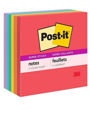 Feuillets super collants 654-6SSAN2 Post-it®, Humeur enjouée, 76 mm x 76 mm (3 po x 3 po)