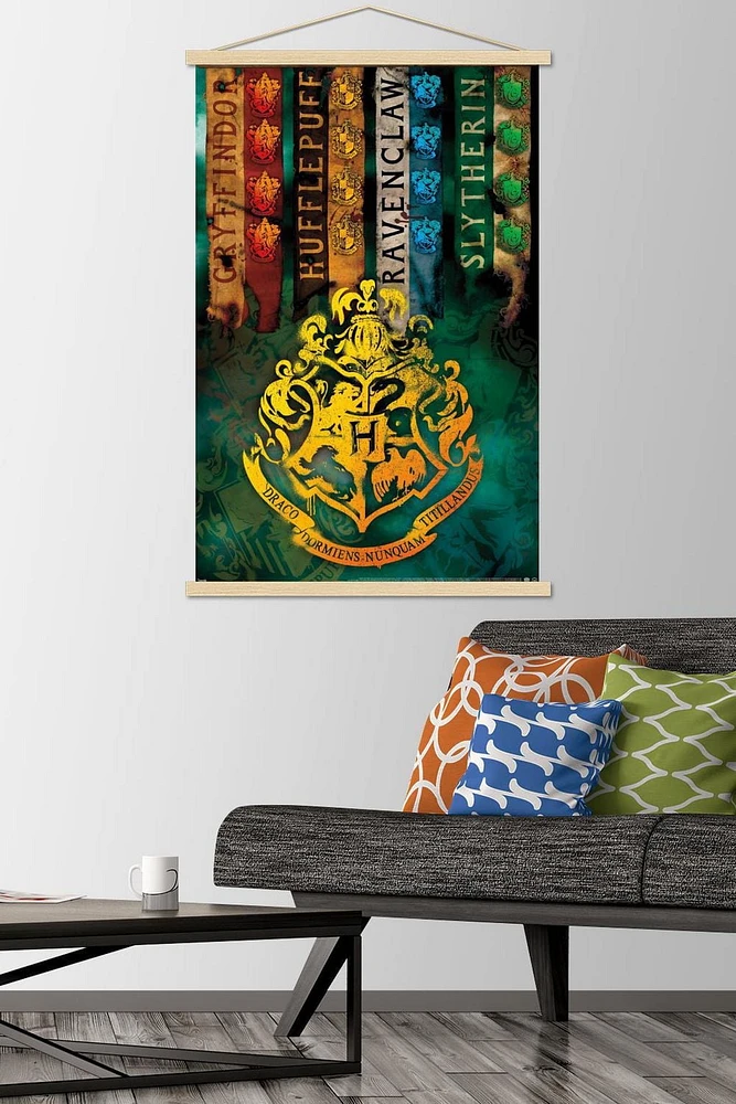 The Wizarding World: Harry Potter - House Crests Wall Poster, 14.725" x 22.375"