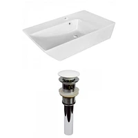 American Imaginations AI-31399 16,5 pouces W au-dessus du navire blanc de compteur pour le perçage de centre de 1 trou