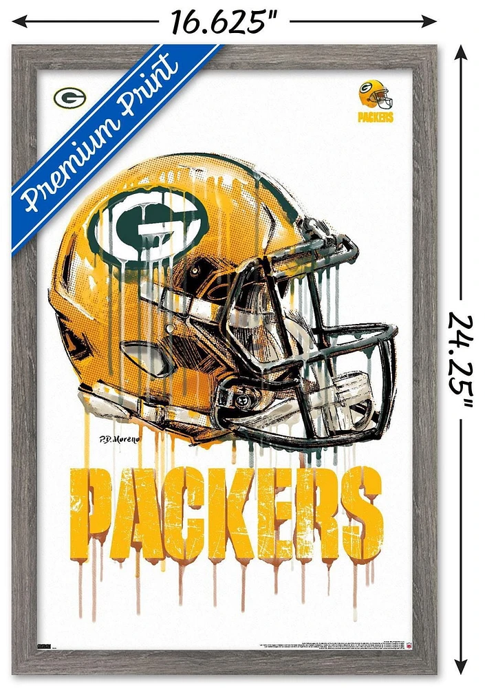 NFL Green Bay Packers - Drip Helmet 20 Wall Poster, 22.375" x 34"