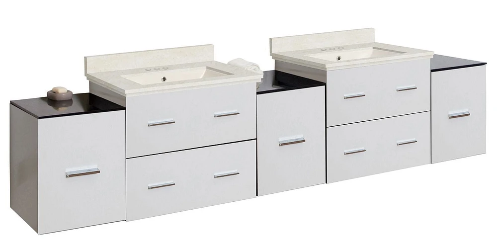 Imaginations Américaines 88.5 pouces W Vanity Set Blanc