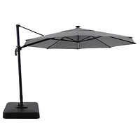 hometrends 11 ft. Round Offset Umbrella with LED Lights & Base, Weather-resistant fabric