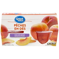 Great Value Diced Peaches in Gel, 4 x 123 g