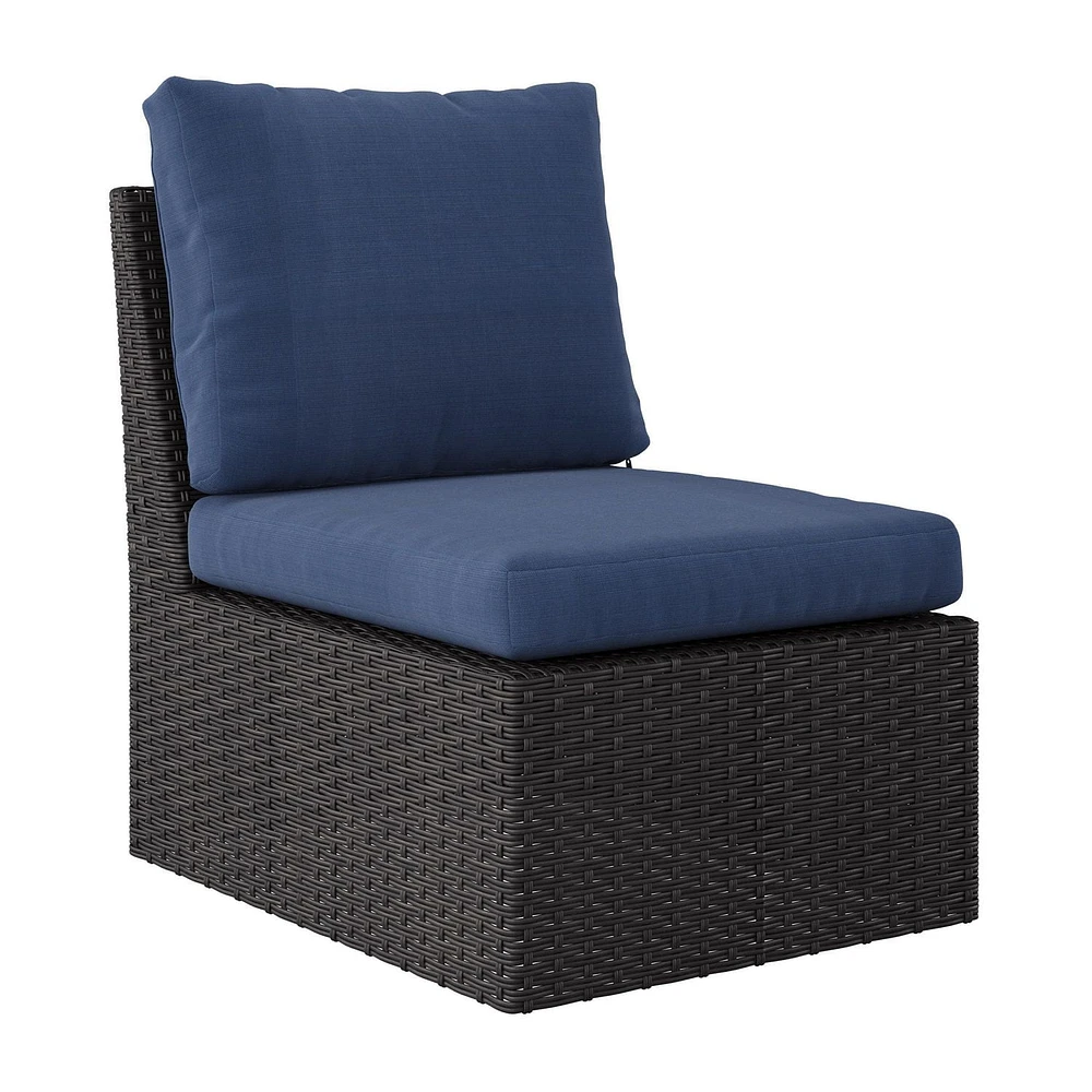 Ensemble sectionnel de patio Brisbane 6 pièces en osier résistant à la rouille avec table basse