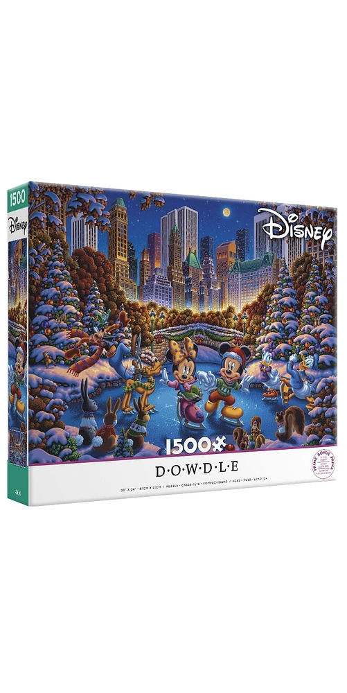 Ceaco Mickey and Friends Skating in Central Park 1500-Piece Interlocking Jigsaw Puzzle