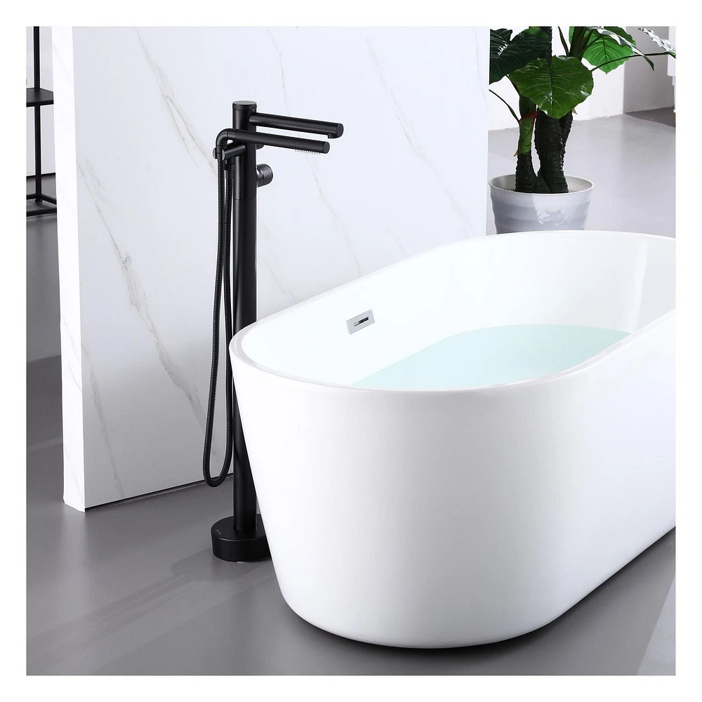 Robinet de baignoire autoportant CLAUDIA d'akuaplus® avec douche à main.