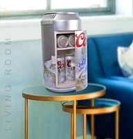 Coors Light 8 Can Portable Mini Fridge, 5.4L Personal Cooler for Office, Dorm, Travel - Silver