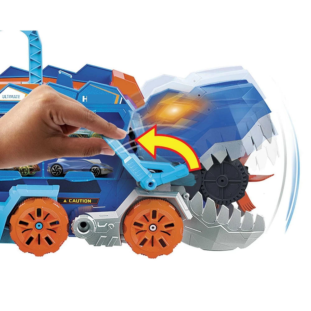 Ensemble Transporteur T-Rex Suprême Ville Hot Wheels et coffret de 5 véhicules (variés), 2 jouets